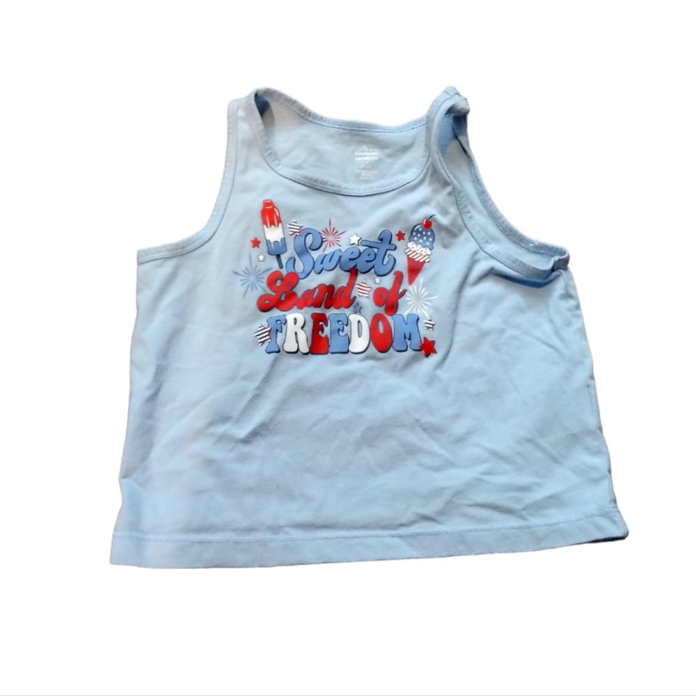 Celebrate Patriotic Sweet Land Of Freedom sleeveless Tank Top Cute Girl S (6-6X)